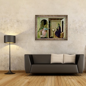 Tablou inramat - Duccio di Buoninsegna - ingerul anunta moartea Domnului nostru catre Maria, 70 x 90 cm - Img 2