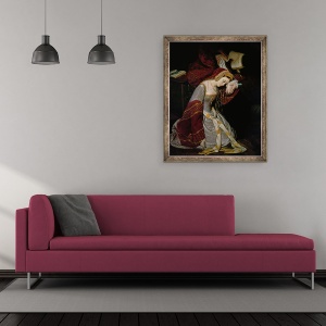 Tablou inramat - Edouard Cibot - Anne Boleyn 1507-36 in Turn, detaliu, 50 x 60 cm - Img 2