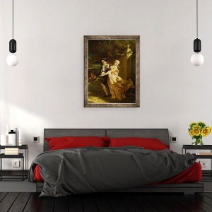 Tablou inramat - Edouard Louis Dubufe - Lovelace rapirea Clarissa Harlowe, 70 x 90 cm - Img 3