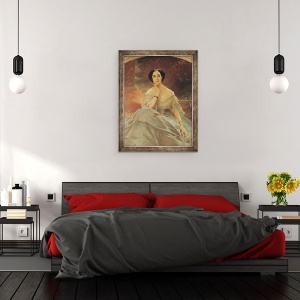 Tablou inramat - Edouard Louis Dubufe - Portretul Contesei De Hallez-Claparede, 60 x 80 cm - Img 3