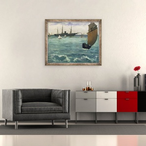 Tablou inramat - Edouard Manet - Kearsarge de la Boulogne, 50 x 60 cm - Img 2
