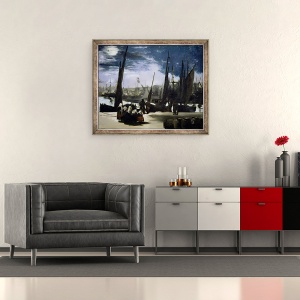 Tablou inramat - Edouard Manet - Lumina lunii pe portul Boulogne, 70 x 85 cm - Img 2