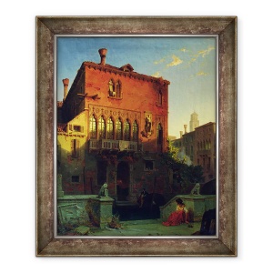 Tablou inramat - Eduard Gerhardt - Casa lui Othello, Moore in Venetia, 50 x 60 cm