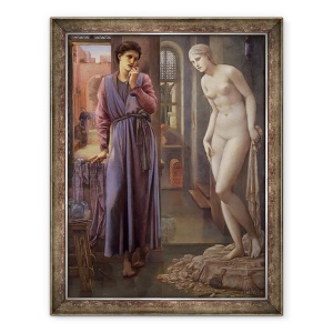 Tablou inramat - Edward Coley Burne-Jones - Pygmalion si imaginea - Mana se abtine, 60 x 80 cm