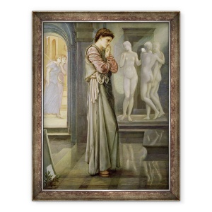 Tablou inramat - Edward Coley Burne-Jones - Pygmalion si imaginea, Dorintele inimii, 70 x 90 cm