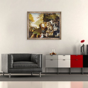 Tablou inramat - Edward Hicks - Regatul impaciuitor, 70 x 85 cm - Img 2