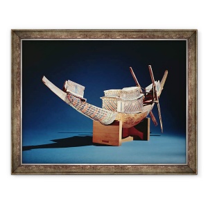 Tablou inramat - Egyptian 18th Dynasty - Modelul redus al unei barci din mormantul lui Tutankhamon, Noul Regat, 60 x 80 cm