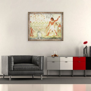 Tablou inramat - Egyptian 18th Dynasty - Vanatoare si pescuit, de la mormantul de la Nakht, 70 x 85 cm - Img 2