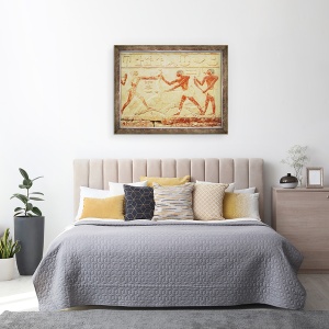 Tablou inramat - Egyptian 6th Dynasty - Macelari sacrificarea unui bou, scutire din mormantul printesei Imut, Vechiul Regat, 60 x 80 cm - Img 3