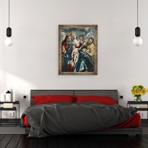 Tablou inramat - El Greco - Sfanta familie cu Maria Magdalen, 60 x 80 cm - Img 3
