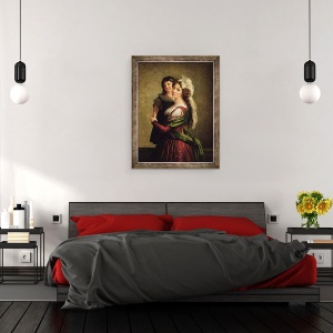 Tablou inramat - Elisabeth Louise Vigee-Lebrun - Madame Rousseau si fiica ei, 60 x 80 cm - Img 3