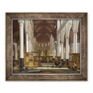 Tablou inramat - Emanuel de Witte - Interiorul bisericii, 70 x 85 cm