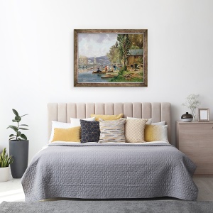 Tablou inramat - Emile-Edme Laborne - Bougival, 60 x 80 cm - Img 3