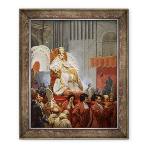 Tablou inramat - Emile Jean Horace Vernet - Papa Pius al VIII-lea 1761-1830 in Sfantul Petru pe Sedia Gestatoria ulei pe panza, 70 x 85 cm