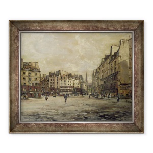 Tablou inramat - Emmanuel Lansyer - Place Maubert, Paris, 50 x 60 cm