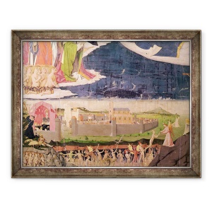 Tablou inramat - Enguerrand Quarton - Blestematii din Purgatoriu, de la incoronarea Fecioarei, 70 x 90 cm