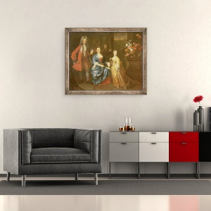 Tablou inramat - Enoch Seeman - Colonelul Andrew Bissett si familia sa, 50 x 60 cm - Img 2