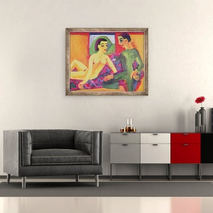 Tablou inramat - Ernst Ludwig Kirchner - Cuplul, 50 x 60 cm - Img 2