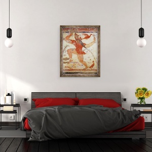 Tablou inramat - Etruscan - Dansul lui Phersu, din Mormantul Augurilor, 60 x 80 cm - Img 3