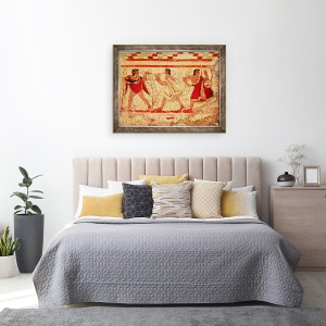 Tablou inramat - Etruscan - Muzicieni etrusci, 60 x 80 cm - Img 3