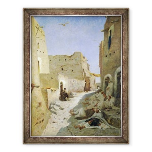 Tablou inramat - Eugene Fromentin - Drumul Bab-El-Gharbi, Laghouat, 60 x 80 cm