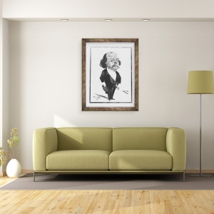 Tablou inramat - Eugene Giraud - Caricatura lui Gustave Flaubert, 70 x 90 cm - Img 2