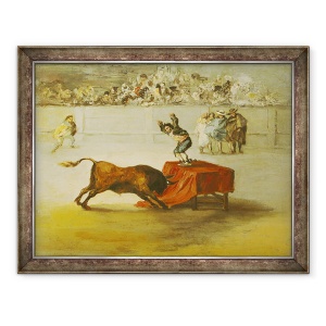 Tablou inramat - Eugenio Lucas y Padilla - Cealalta nebunie a lui Martincho in Inelul Bull la Saragossa, 60 x 80 cm