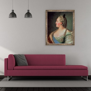 Tablou inramat - Fedor Stepanovich Rokotov - Portretul imparateasa Ecaterina a II-a cea Mare 1729-96, 70 x 85 cm - Img 2