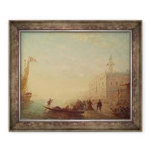 Tablou inramat - Felix Ziem - Riva degli Schiavoni, Sunset, 70 x 85 cm