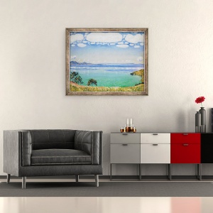 Tablou inramat - Ferdinand Hodler - Lacul Geneva, Vazut din Chexbres, 50 x 60 cm - Img 2