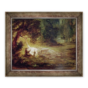 Tablou inramat - Ferdinand Victor Eugene Delacroix - Moartea lui Ophelia, 50 x 60 cm