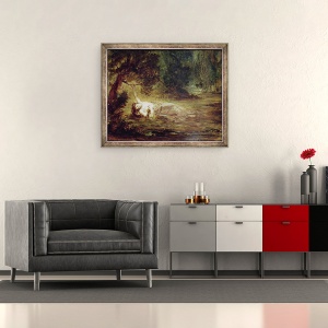 Tablou inramat - Ferdinand Victor Eugene Delacroix - Moartea lui Ophelia, 50 x 60 cm - Img 2