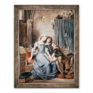 Tablou inramat - Ferdinand Victor Eugene Delacroix - Paolo Malatesta si Francesca da Rimini, 60 x 80 cm