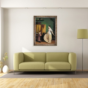 Tablou inramat - Ferdinand Wachsmuth - Femeie la toaleta ei, 70 x 90 cm - Img 2