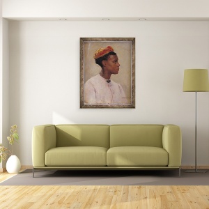 Tablou inramat - Fernand Cormon - Negresa tanara, 70 x 90 cm - Img 2