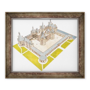 Tablou inramat - Fernando Aznar Cenamor - Castelul Chambord, Chambord, Loir-et-Cher, 70 x 85 cm