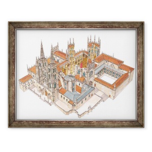 Tablou inramat - Fernando Aznar Cenamor - Catedrala Burgos. Spania, 70 x 90 cm