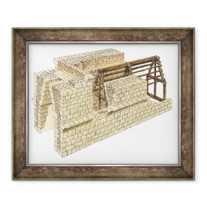 Tablou inramat - Fernando Aznar Cenamor - Maya Corbel Arch. Detaliu. Mexic, 70 x 85 cm