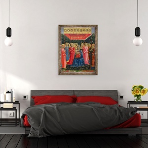 Tablou inramat - Fra Angelico - Fecioara si Pruncul cu ingeri, 60 x 80 cm - Img 3