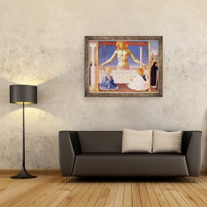 Tablou inramat - Fra Angelico - Hristos invierea din mormantul sau, detaliu al panoului predella al incoronarii Fecioarei, 70 x 90 cm - Img 2
