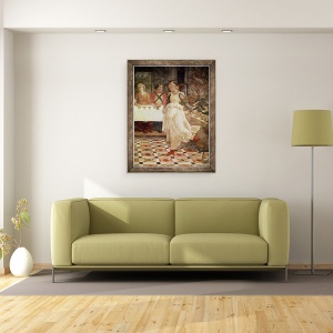 Tablou inramat - Fra Filippo Lippi - Salome dansand la Sarbatoarea lui Irod, detaliu al ciclului fresco al Vietilor SS. stefan si Ioan Botezatorul din capela principala, 70 x 90 cm - Img 2