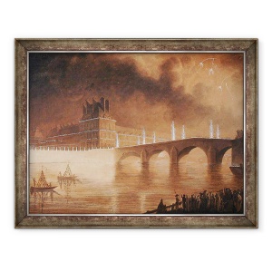 Tablou inramat - Francesco Piranesi - Iluminarea cheii si Pont des Tuileries, 60 x 80 cm