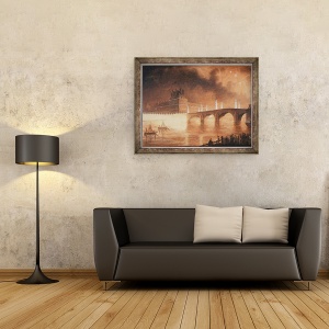 Tablou inramat - Francesco Piranesi - Iluminarea cheii si Pont des Tuileries, 60 x 80 cm - Img 2