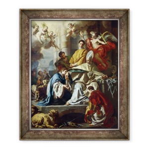 Tablou inramat - Francesco Solimena - Sfantul Ianuarie a fost vizitat in inchisoare de Proculus si Sosius, 50 x 60 cm