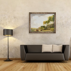 Tablou inramat - Francis Wheatley - Medway la Rochester, 70 x 90 cm - Img 2
