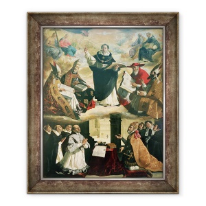 Tablou inramat - Francisco de Zurbaran - Apoteoza Sfantului Toma Aquinas, 70 x 85 cm