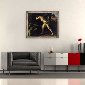 Tablou inramat - Francisco de Zurbaran - Hercules Luptand cu Hydra Lernaeana, 50 x 60 cm - Img 2