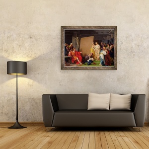 Tablou inramat - Francois Andre Vincent - Zeuxis Alegerea modelelor de la femeile frumoase din Croton, 70 x 90 cm - Img 2