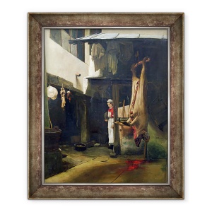 Tablou inramat - Francois Bonvin - Macelarul, 50 x 60 cm