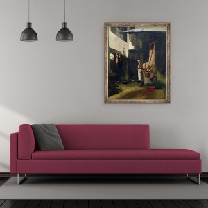 Tablou inramat - Francois Bonvin - Macelarul, 50 x 60 cm - Img 2